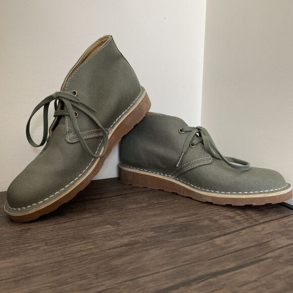 LL Bean Chukkas Ankle‎ Boots Green Canvas Women’s Size 7 Photo Sample RARE - Picture 5 of 10